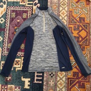 Blue and grey long sleeve activewear top / jacket